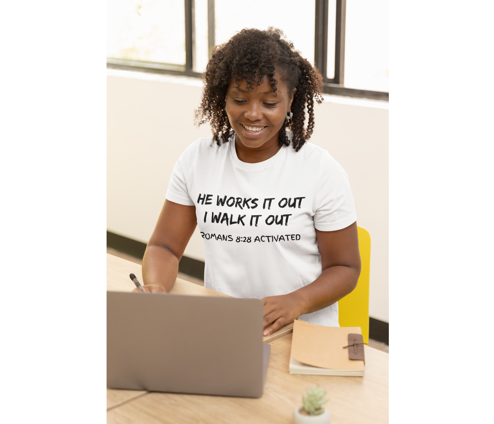 He Works It Out. I Walk It Out Adult T-Shirt