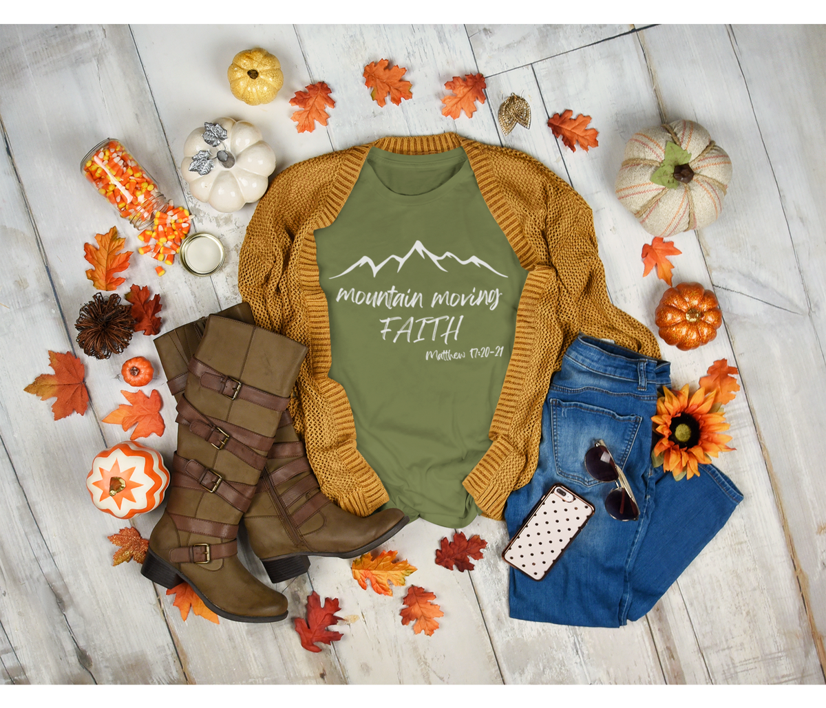 Mountain Moving Faith Adult T-Shirt