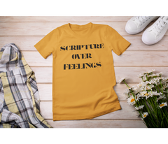 Scripture Over Feelings Adult T-Shirt
