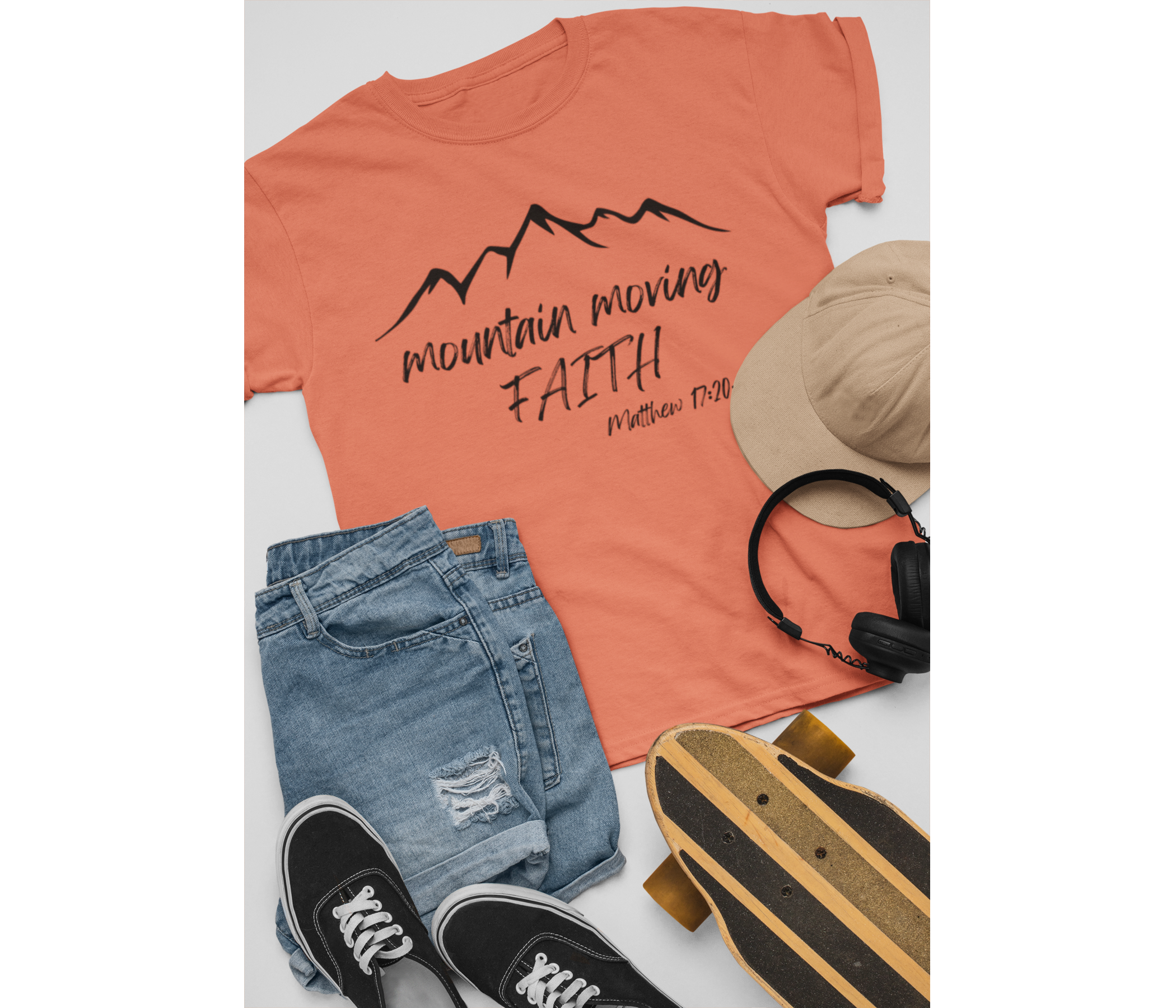 Mountain Moving Faith Adult T-Shirt
