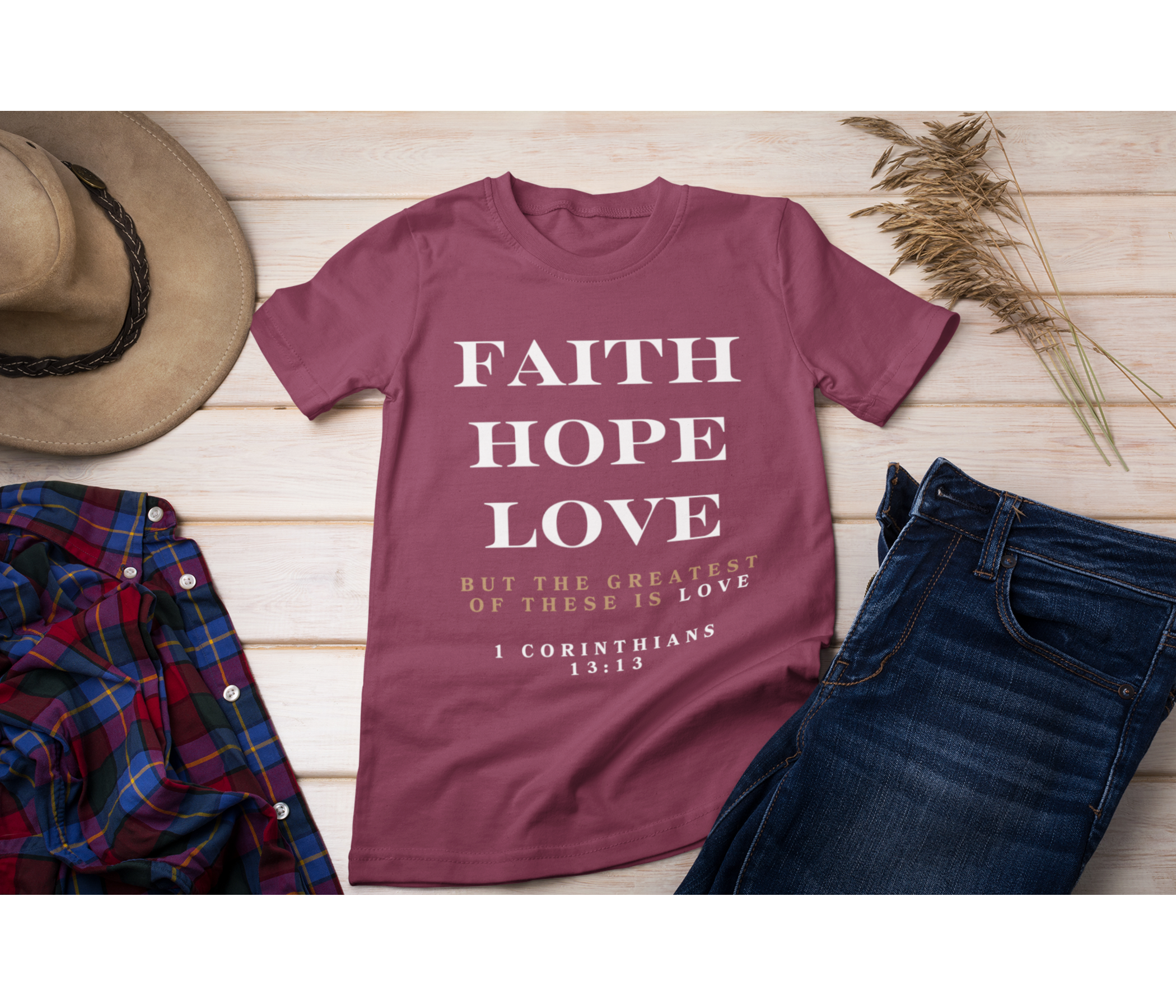 Faith Hope Love Adult T-Shirt