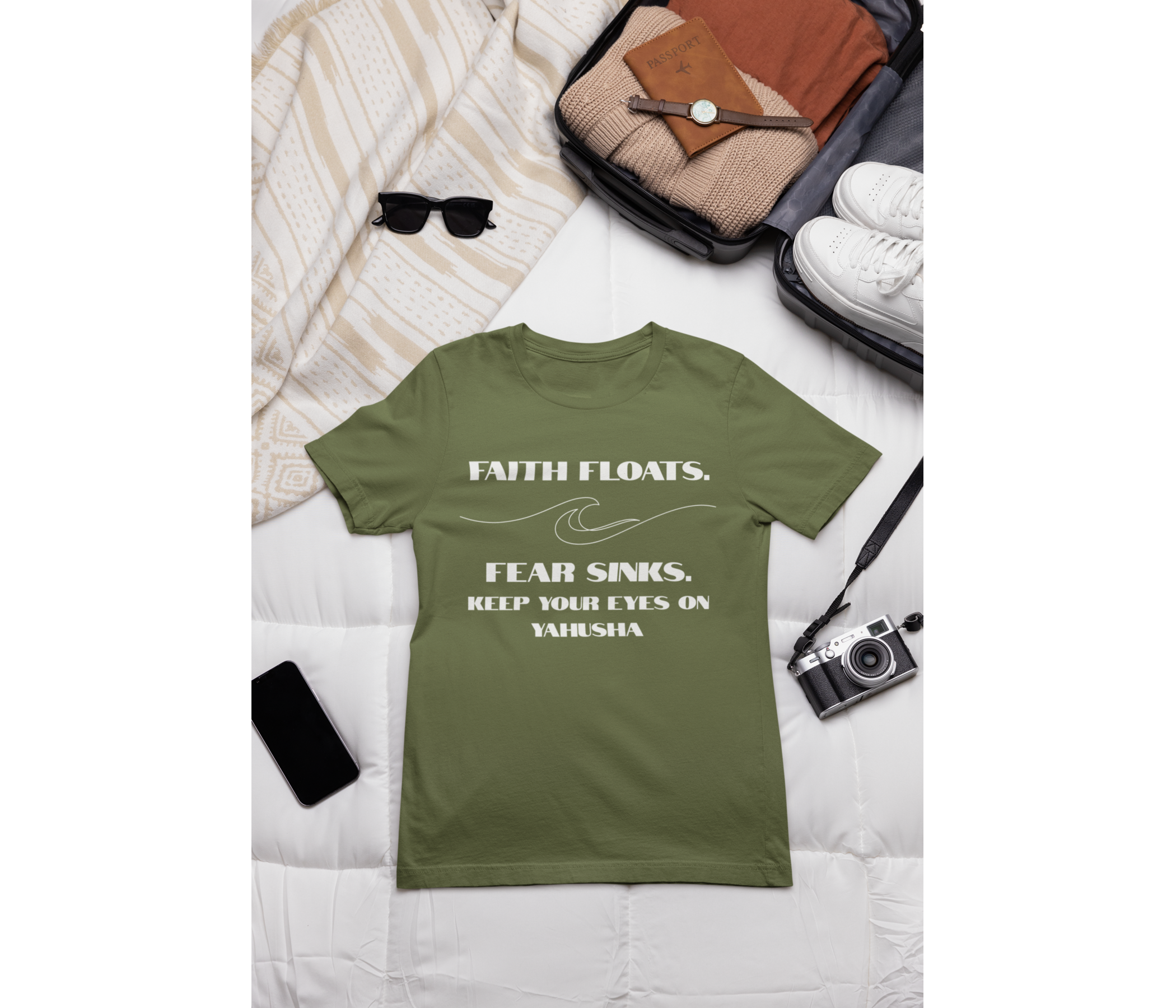 Faith Floats. Fear Sinks. Adult T-Shirt