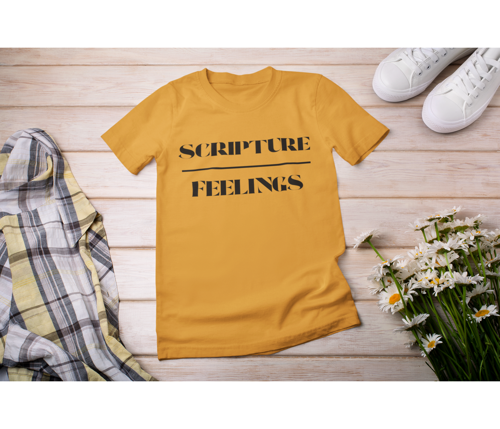 Scripture Over Feelings Adult T-Shirt